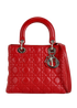 Medium Lady Dior, £1,950, Handbags, Red, Leather, Front view